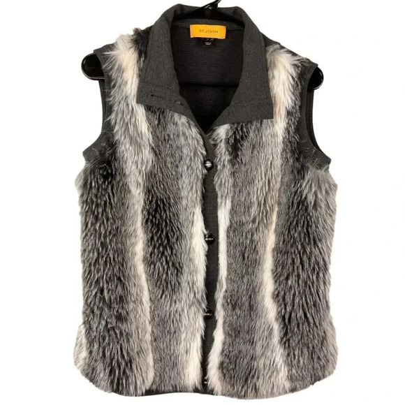 St John Women’s fur zip front vest size P - Picture 2 of 16
